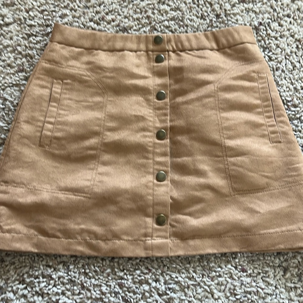 Brushed suede skirt